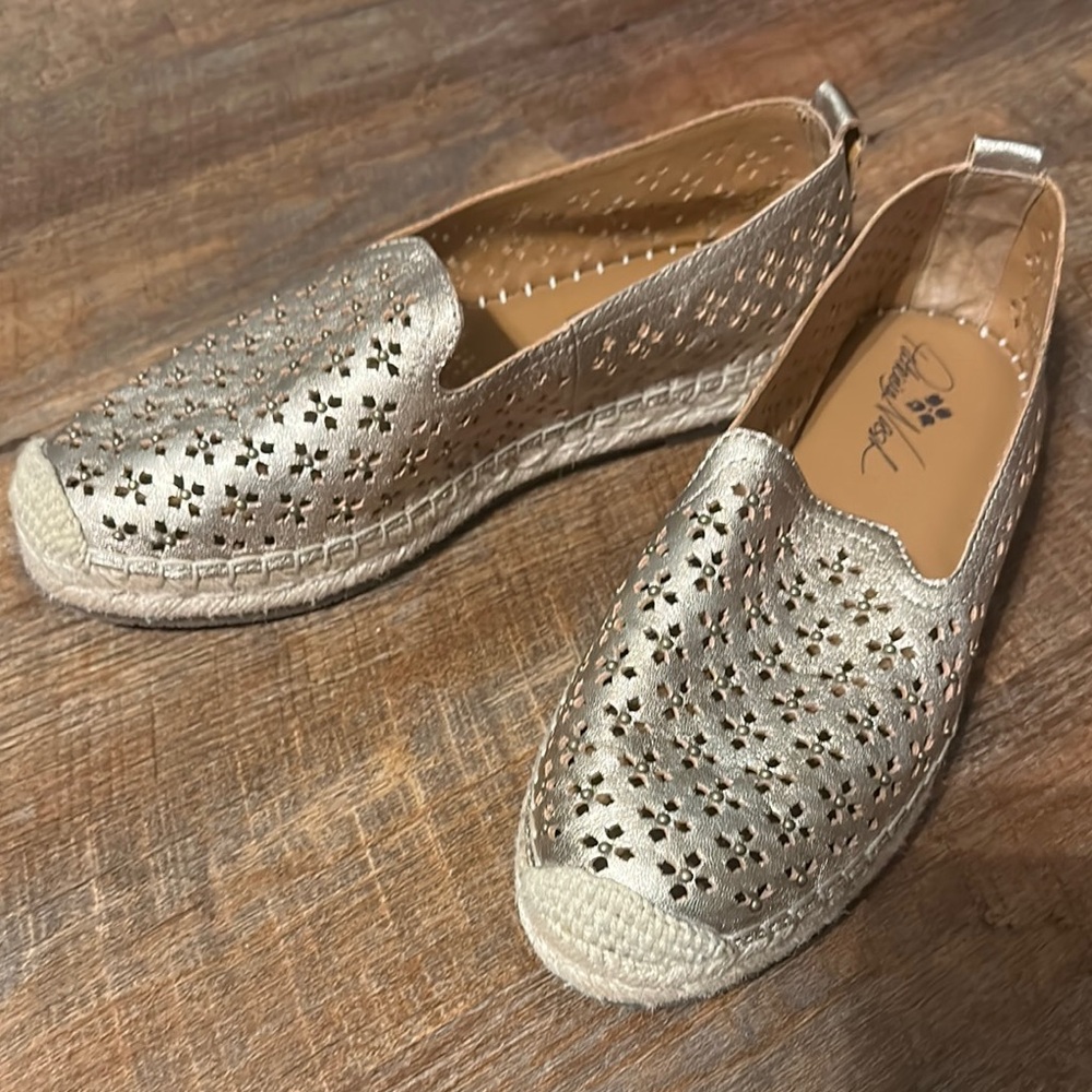SOLD Patricia Nash Metallic Espadrille Slip-Ons